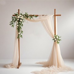 Wedding Arch Draping Fabric 31.4”X20FT Sheer Backdrop Curtain 1/4Panels forParty