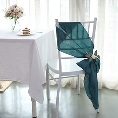 10 Peacock Teal Satin CHAIR SASHES Ties Bows Wedding Ceremony Reception