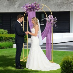 Gold Open Arch Backdrop Stand, U Shaped Wedding Arches,Metal Arch Backdrop Stand