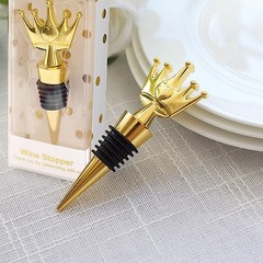 4″ Gold Crown Metal Wine Bottle Stopper Clear Gift Box Wedding Favor Party Event