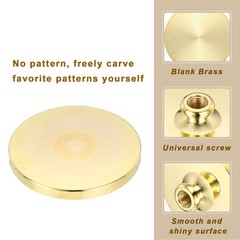 50mm Blank Wax Seal Stamp, 3 Pack Round Sealing Wax Stamp Vintage Brass Head