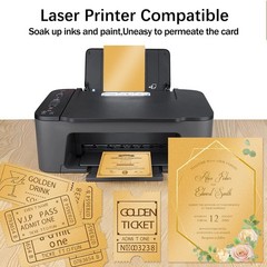 24 Sheets Gold Shimmer Cardstock 8.5 x 11 Metallic Paper, Goefun 8.5×11, gold