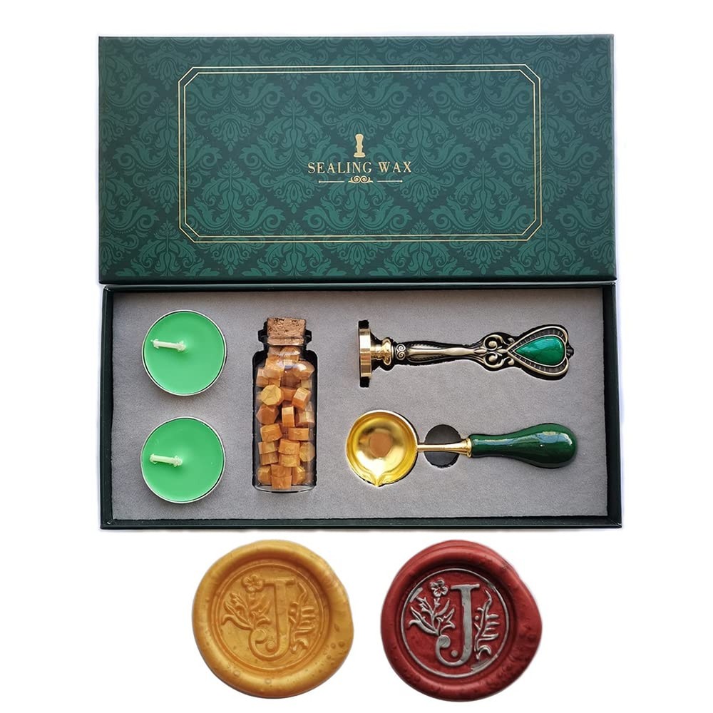 Fancy Letter J Wax Seal Stamp Set, European Style Kit Gift Box, Vintage Perso…