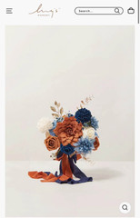 Lings Moments Wedding Flowers Set Russet Orange and Denim Blue