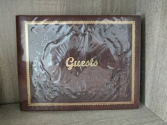 Barnes & Noble Leather Guest Book Made In Italy 8.5″x 10.5″ Brand New In Plastic