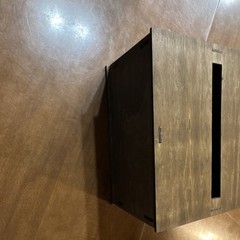 Rustic Wooden Wedding Card Box Brown Square Solid Plain Design