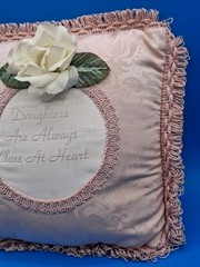 VTG Paisley Applique Rose Daughter Ring Bearer Wedding Pillow Plush 11″ Square