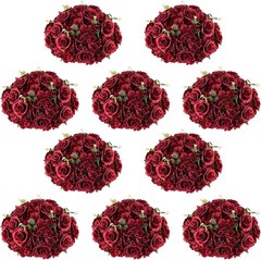 NUPTIO Flower Wedding Centrepieces for Tables: 10 Pcs Burgundy 14.2 inch Diam