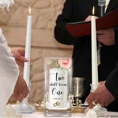 Unity Candles With Holder Wedding Ceremony Set 6 In Pillar 9.8 In Taper Flower