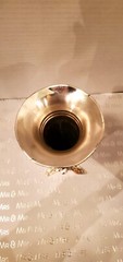 Bridal Bouquet Holder Fluted Rim Nickel Plated with Footed Base Vintage Look