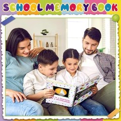 School Memory Book Photo Album for Kids, School Years Keepsake Book Polka Dots