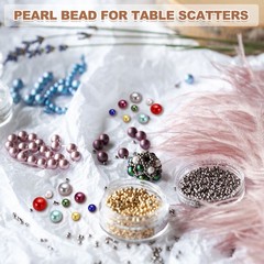 4/6/8/12/14mm Pearl Bead for Vase Filler, 600 Pcs Floating Beads, Brown