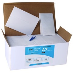 500 Pcs White A7 Invitation Envelopes 5 1/4 x 7 500 White,