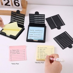 Sticky Note Stencil and Holder with Five Different Stencil, 3×3 inches, Black