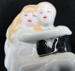Vintage WEDDING CAKE TOPPER Groom Carrying Bride Threshold
