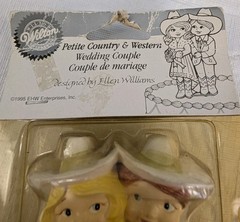 Vintage Wilton 1985 Country & Wester Wedding Couple Cake Topper 3 3/4 » New
