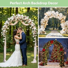 95″ Metal Garden Arch Trellis for Climbing Plants Outdoor Arbors Wedding Arch US