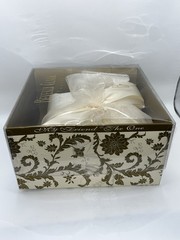 90s Beverly Clark Ivory Pearl and Lace Wedding Guest Book, Pillow and Pen