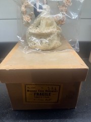 Vintage Deco Wedding Cake Topper Bells, Roses, Lace, Bride & Groom Original Box