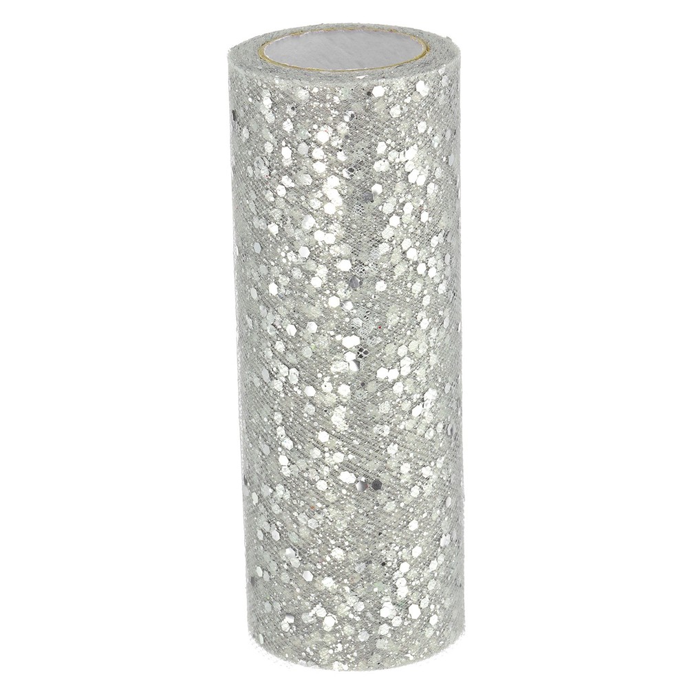 Tulle Fabric Rolls 6″ by 10 Yards Fabric Spool Tulle for DIY, Silver