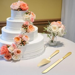 Cake Cutting Set for Wedding – Extended Cake Knife and Server Set Thickened
