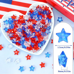 300Pcs Patriotic Red Clear Blue Star Acrylic Crystals Gems Table Scatter Vase Fi