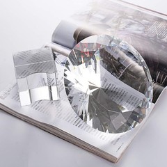 LONGWIN Huge 150mm (5.9 in.) Crystal Polyhedron Diamond Paperweight Wedding H…