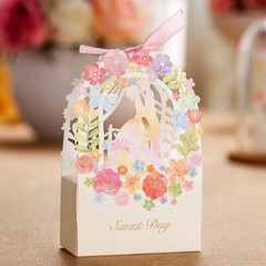 100pcs Favor Ribbon Gift Box Candy Boxes Wedding Boxes Gift Favor Flower Party