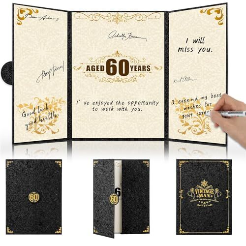 60th Birthday Party Decor Alternative Signature Guest Book for Men Women