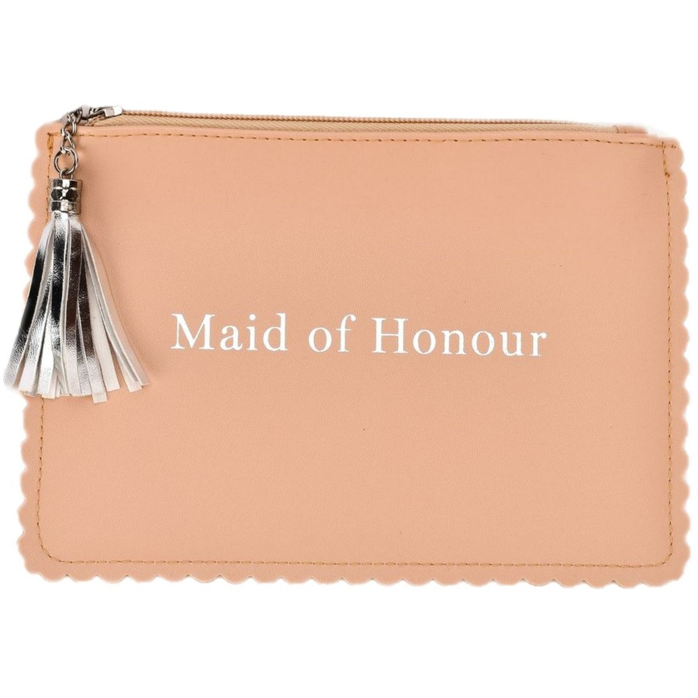 Wedding Gift Clutch Bag PU with Tassel – Beige Maid of Honour
