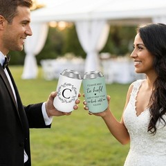 Custom Wedding Can Cooler 100 Pack Bulk Wedding Favors Guests Insulated Neoprene