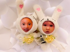 Personalized 3D Faces on Stuffed Toys – Wedding Rabbit Couple