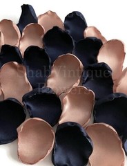 Navy Blue and Rose Gold mix of 100 Flower Petals, Wedding Table Decor