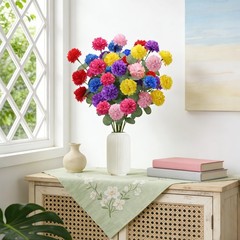 Artificial Spring Flowers with Green Eucalyptus Leaves 12 Pack Colorful Flora…