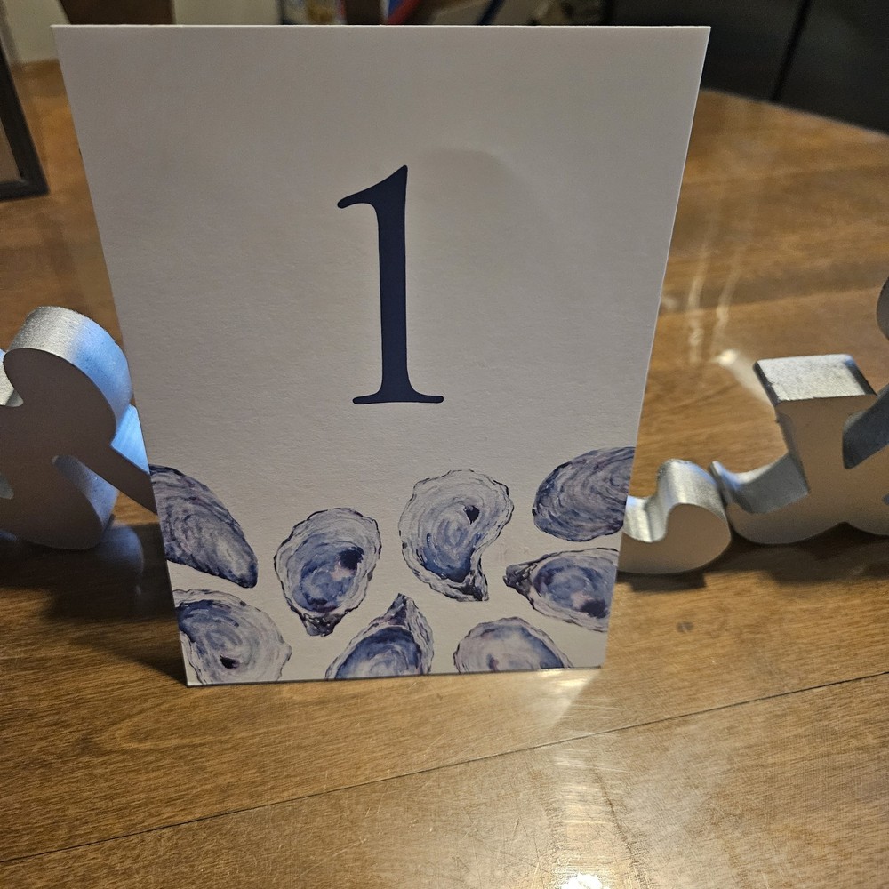 14 5×7 Table Number Signs With Oyster
