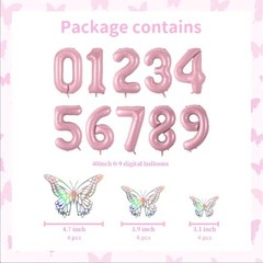 40 Inch Number Balloon Pink Large Mylar Foil Pink Number Balloons and Pink5