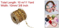 Artificial Bead Pearl Ribbon Chiffon Ribbon Faux Pearl Beads, Gold