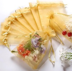 Versatile Gold Organza Bags 100 Count – Elegant Storage for Gifts & Jewelry