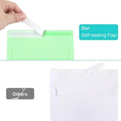 50 Pack Colored Envelope, 5×7 A7 (5 x 7), Yellow,Orange,Green,Red,Pink