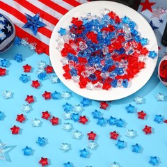 Patriotic Star Acrylic Crystals Gems Table Scatter Vase Filler 300pcs