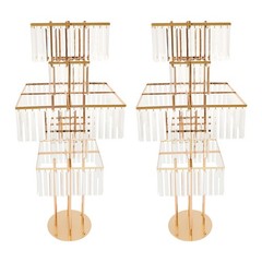 5 Tier Round Flower Stand 49.2in Metal Pedestal Stands Wedding Flower Stand