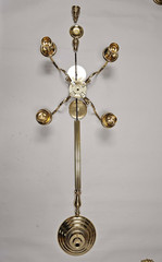 Candelabra Brass 24″W 42.5″Hi 5-Lights Glass Shades are Included FREE SHIPPING