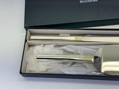 WATERFORD LISMORE DIAMOND SILVER BRIDAL CAKE KNIFE + SERVER SET