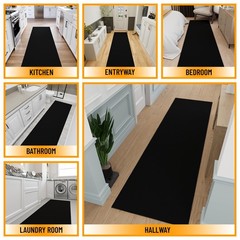 Hallway Runner Rug 2’7″ x 9’10» Non Slip Solid Area Rugs Easy to Clean Laundr…