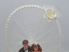 Vintage Lumart Wedding Cake Topper s Bride Groom Lace Arch Memorable Moment NIP