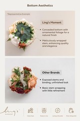 Ling’s Moment Terracotta Artificial Flowers Bridesmaid Bouquet Set of 4, 7 Inch