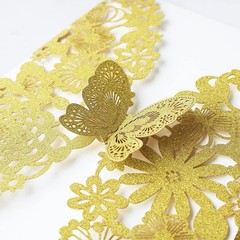 Elegant Gold Glitter Butterfly Wedding Invite Set – 50 Count