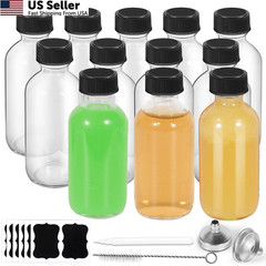 Wewymewo 12-Pack 2oz Glass Bottles with Lids – Leakproof 60ml 12, Transparent