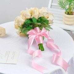 1-1/2 Inch 100 Yards Pink Satin Ribbon, Solid Fabric Ribbon Roll for Flower B…