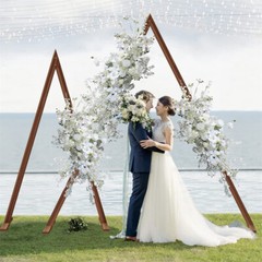 2x Wooden Wedding Arch Gorgeous Ceremony Arbor Backdrop Stand Event Decor Rustic